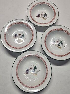 Anchor Dinnerware Holiday Memories Bowls and plates country goose plaid bows